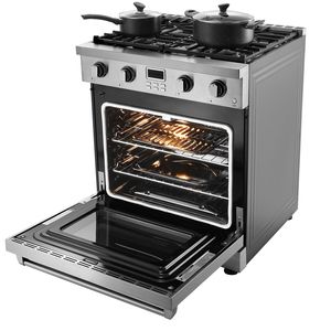 29.9-Inch Freestanding Stainless Steel Gas <b>Range</b> Oven with 4 Sealed Cooktop Burners Easy Reach Racks 4 Sealed Cooktop Burners - Product Image 2