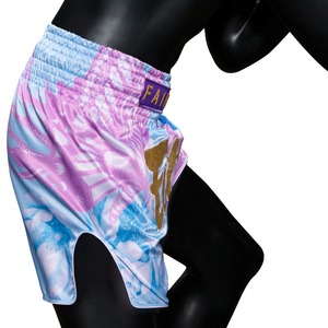Fairtex Muay Thai Shorts <b>Red</b> Purple <b>Glitter</b> Print Elastic Waist Mixed Martial Arts Wear Unisex Adult Muay Thai Training Shorts - Product Image 5