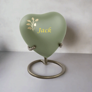 Black <b>Heart</b> Shaped Urn with Gold Floral Design for Ashes Keepsake Adult Urn Decorative Metal Classic <b>Heart</b> Urn With Free <b>Bag</b> - Product Image 4