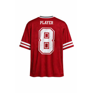 Maillot de football américain personnalisé à col en V en mesh 220 GSM pour équipe, production OEM en gros avec impression de numéro en twill. - Product Image 3