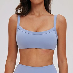 Custom Wholesale Women's High Quality Breathable Simple Ribbed High Support Adjustable Strap Sports Bra Plus Size Gym Fitness - Product Image 1