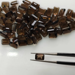 Natural Smoky Quartz 7x5MM Octagon Best Quality Loose Gemstone For Jewelry Making - Product Image 1