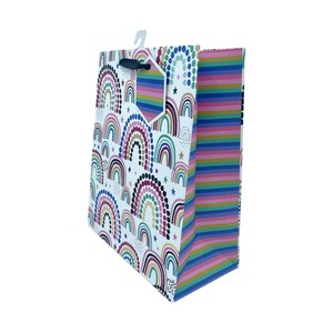 Intbox thân thiện với môi túi giấy nhiều lớp với tay cầm lấp lánh hiện đại Thiết kế đơn giản tất cả các dịp quà tặng bọc sản phẩm giấy tráng - Product Image 6