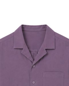 เสื้อเชิ้ตผู้ชายคอปกคิวบาสีม่วง แบรนด์ Manufacturer แขนสั้นลำลอง ใส่สบายๆ สำหรับฤดูร้อน ทรงโอเวอร์ไซส์ สไตล์สตรีทแฟชั่น เหมาะสำหรับใส่ไปเที่ยวชายหาด ติดกระดุม - Product Image 5