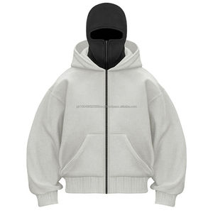 Nouveautés : Sweats à capuche unisexes personnalisables avec fermeture éclair intégrale, style streetwear, coupe oversize, et cagoule intégrale zippée pour homme - Product Image 2