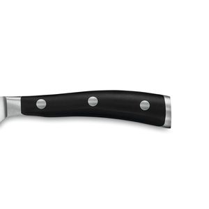 Couteaux à steak au design classique avec lame en acier inoxydable à bord lisse et manche ergonomique noir pour trancher la viande grillée - Product Image 5