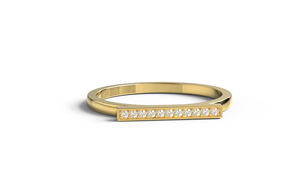Bague de luxe en or 18 carats avec diamant rond, bague minimaliste, bague de promesse, bijoux à porter au quotidien, bijoux fins pour femmes - Product Image 1