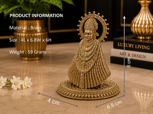 Ídolo Khatu Shyam de Latón Puro Chapado en Plata de Jaipur Metals |   Estatua hindú 100% de latón |   4 x 6.8 x 6 cm |   59 g |   Pooja y Regalo - Product Image 3