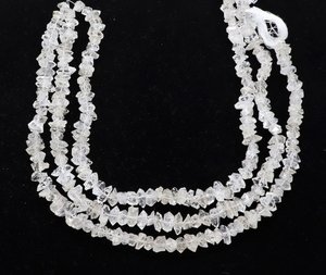 ลูกปัดเพชรเฮอร์คิเมอร์สีขาวธรรมชาติ AAA ขนาด 8-9 มม. ลูกปัดควอตซ์เพชรเฮอร์คิเมอร์ใส ขนาด 15.5 นิ้ว แบบหยาบ - Product Image 1