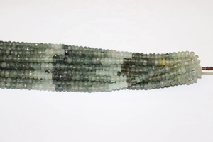 Perles Rondelle à facettes aigue-marine 3-4mm 13 pouces brin de pierres précieuses naturelles pour la fabrication de bijoux - Product Image 2