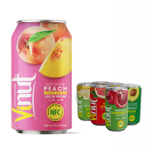 Boisson au jus de pêche VINUT Vietnam Factory-Direct 330ml sans sucre, marque privée - Product Image 1