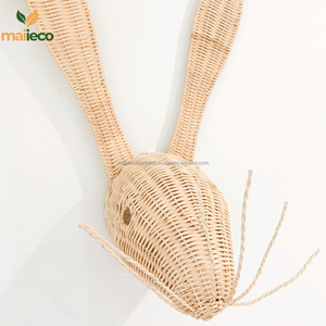 Tête de lapin en rotin naturel fait à la main décoration murale tranche d'âge 5-7 ans pour la décoration intérieure et les jouets pour bébé vente en gros directe du Vietnam - Product Image 4
