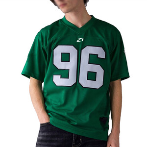 Camiseta de Fútbol Transpirable de Malla Verde para Hombre, Cuello en V, Uniforme de Equipo, Logotipo Personalizado, Ropa Deportiva, Fabricación de Marca Privada, Suministro al por Mayor - Product Image 3