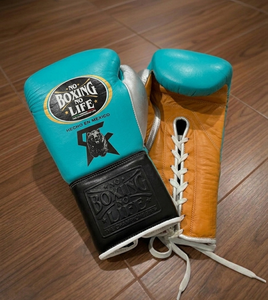 No Boxing No Life Guantes de Boxeo Profesionales Estilo Mexicano con Cordones Unisex de Cuero Genuino Rojo / Verde / Azul - Product Image 4