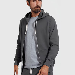 Flexible Stretch Blend Gym Workout Zip <b>Hoodie</b> Men <b>Bodybuilding</b> Training Breathable Functional Fleece Top - Product Image 4