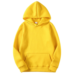 Custom Logo Yellow Hooded Tracksuit Set Pullover Sweatshirt <b>Jogger</b> Pants Two Piece Casual Drawstring Long Sleeve <b>Outfit</b> - Product Image 2