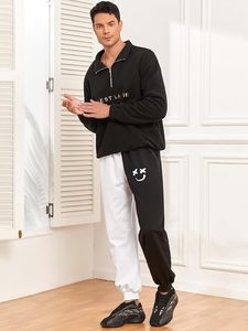 Men's Sweatpants Tapered Gym Running Workout Pants Cartoon Face Print Athletic Drawstring <b>Joggers</b> with Pockets - Product Image 2