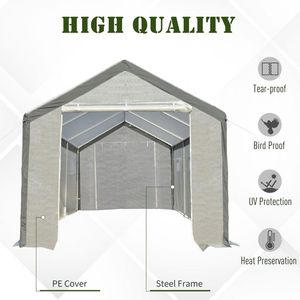 Piccola Serra Moderna 20FT X 10FT X 9FT con Porta Avvolgibile, 6 Finestre Chiudibili, Telaio in PVC Portatile, Acciaio e Legno per Uso Domestico - Product Image 4