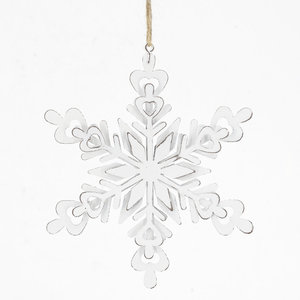 Ornements suspendus en forme de flocons de neige blancs en métal, best-sellers à prix abordable - Product Image 1