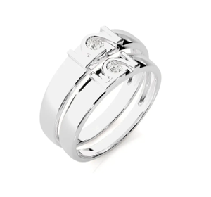 925 Sterling <b>Silver</b> <b>Silver</b> Minimalist <b>Couple</b> <b>Rings</b> - Product Image 2