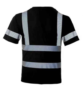 เสื้อยืดสะท้อนแสงคุณภาพสูงขายส่ง เสื้อท็อปส์นิรภัย เสื้อยืดนิรภัย สีดำ บริการ ODM OEM - Product Image 1