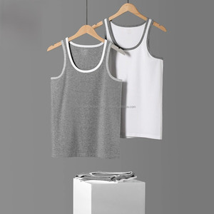Sous-vêtement personnalisé pour homme, col rond, sans manches, en polyester/coton, tricoté, respirant, pour la salle de sport, l'été - Product Image 4