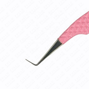 Pince à épiler professionnelle en acier inoxydable rose avec revêtement en poudre pour extensions de cils, outil d'application de précision pour cils - Product Image 3