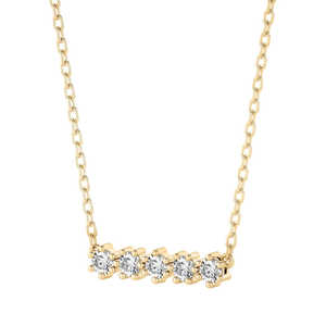 Collar de Barra de Oro Rosa de 14K con 5 Diamantes Cultivados en Laboratorio, 0.50 CTW, Corte Minimalista, Delicado, para Uso Diario, Regalo de Boda o Compromiso para Mujer - Product Image 6