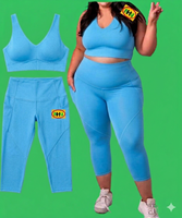 Nouvel ensemble de sport réversible et respirant grande taille, mode deux pièces pour femme, vêtements de yoga et de fitness à manches longues, tenue de gym à taille élastique