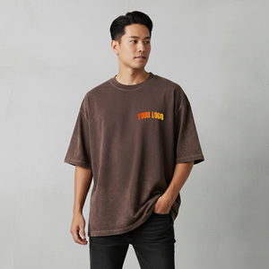 Lightweight O-Neck Breathable <b>Men</b> Custom Made 100% Cotton Hip Hop Loose Fit Casual Wear Full Sleeve Solid Color T-shirt - Product Image 1