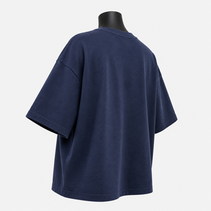เสื้อยืดโอเวอร์ไซส์ ผ้าฝ้าย 100% เฟรนช์เทอร์รี่ ล้างสีแบบแอซิดวอช ขอบดิบ ไหล่ตก คอกลม คอเสื้อริบ สำหรับผู้หญิง - Product Image 2
