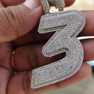 Colgante Hip Hop de Moissanita Audaz, Plata de Ley 925 Sólida, Baño de Oro Amarillo, Oro Rosa y Oro Blanco, Sin Níquel, Sin Plomo, para Hombre - Product Image 1