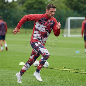 Survêtement de football d'hiver athlétique, veste zippée, pantalon à taille élastique, 100% polyester, léger, pour la course à pied, l'entraînement, la remise en forme, l'extérieur - Product Image 5