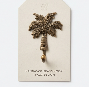 Handcrafted Brass Palm Tree <b>Hook</b> Vintage Design Wall Mount Single <b>Hook</b> Metal Decorative <b>Hook</b> For Clothing Storage - Product Image 1