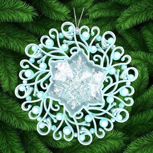 New Design Style <b>Christmas</b> New Year <b>Decoration</b> Unique Clear <b>White</b> Paint Acrylic Snowflake Ornament - Product Image 3