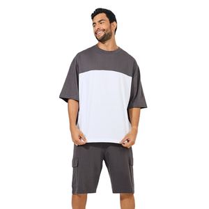 Conjunto de Verano Informal para Hombre, Camiseta y Pantalones Cortos Estampados de Dos Piezas, Transpirable, de Algodón Ligero, Ropa Deportiva Urbana, Venta al Por Mayor - Product Image 1