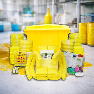 660 Liter Industrial Chemical Spill Kit Heavy Duty Mobile Wheelie Bin Hazmat Emergency Response Absorbent Pads Socks for Factory - Product Image 1
