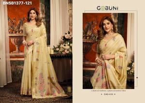 Colección Premium de Algodón con Tejido Jacquard y Borde Zari - Saree con Borlas Elegantes - Colección de Blusas - Exportador de Moda Femenina - Product Image 3