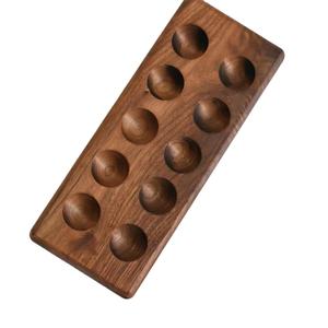 Bandeja de madera para huevos para 10 huevos Acacia Mango Madera Natural Estante de exhibición de almacenamiento de huevos NUEVA LLEGADA BANDEJAS DE MADERA DE ACACIA - Product Image 1