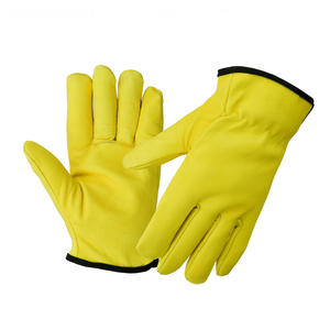 Industrial Work <b>Gloves</b> Comfortable Leather Cotton Fabric Garden Construction Made Polyester Adjustable - Product Image 3