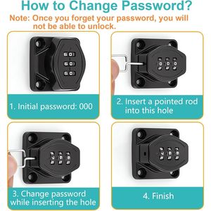 Serrature Combinabili per Armadi e Porte a Battente, Lucchetti Sicuri per Capanni, Cancelli, Armadietti, Recinzioni Esterne e Garage - Product Image 5