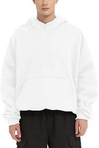 Veste polaire zippée sur le côté pour homme, personnalisable en gros, 400 g/m², coupe oversize, respirante, en coton lourd et polyester, avec logo personnalisé, pour l'hiver - Product Image 2