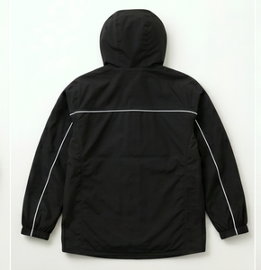 <b>Men's</b> <b>Black</b> Hooded Waterproof <b>Jacket</b> Casual PU Coated Polyester Regular Fit Autumn Wear - Product Image 2