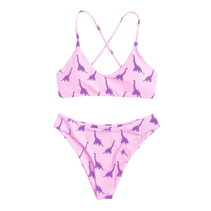 Traje de baño de una pieza para mujer, cuello cuadrado, color morado liso, elástico, ajuste regular, tejido de punto, licra, poliéster - Product Image 2