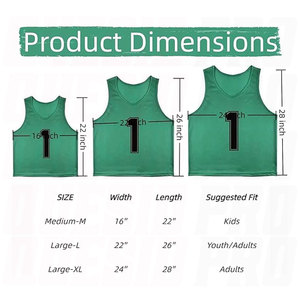 Pinnies Set Pack Scrimmage Vests <b>Soccer</b> Bibs for Team Practice Training Breathable Lightweight Mesh Jerseys with Drawstring - Product Image 3