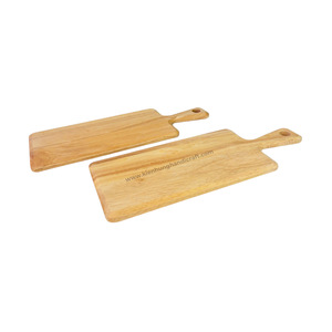 Planche à découper en bois de caoutchouc avec poignée pour la préparation et le service des aliments en cuisine - Product Image 5