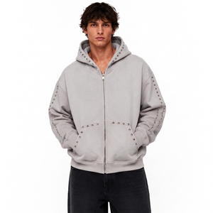 Sweat-shirt à capuche surdimensionné en molleton de coton épais pour homme, personnalisable avec impression au dos pour marque de vêtements - Product Image 6