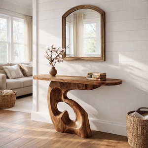 Muebles de madera ecológicos para decoración de apartamentos, mesas de consola de madera maciza natural con diseño único, muebles de madera para hoteles, muebles de diseño. - Product Image 4