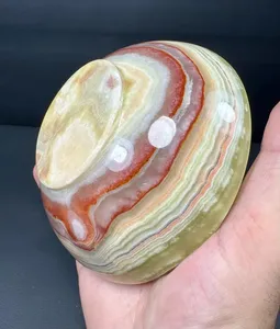 Cuenco de ónix de alta gama, centro de mesa de piedra pulida de lujo, accesorio moderno de mármol artesanal, precio de mayoreo premium hecho a mano - Product Image 5