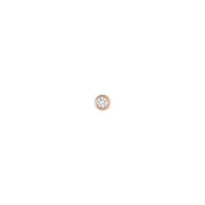 Pendientes pequeños con bisel redondo, diamantes cultivados en laboratorio, cierre de rosca, minimalistas, para uso diario, con una sola piedra, oro macizo de 14 quilates - Product Image 5